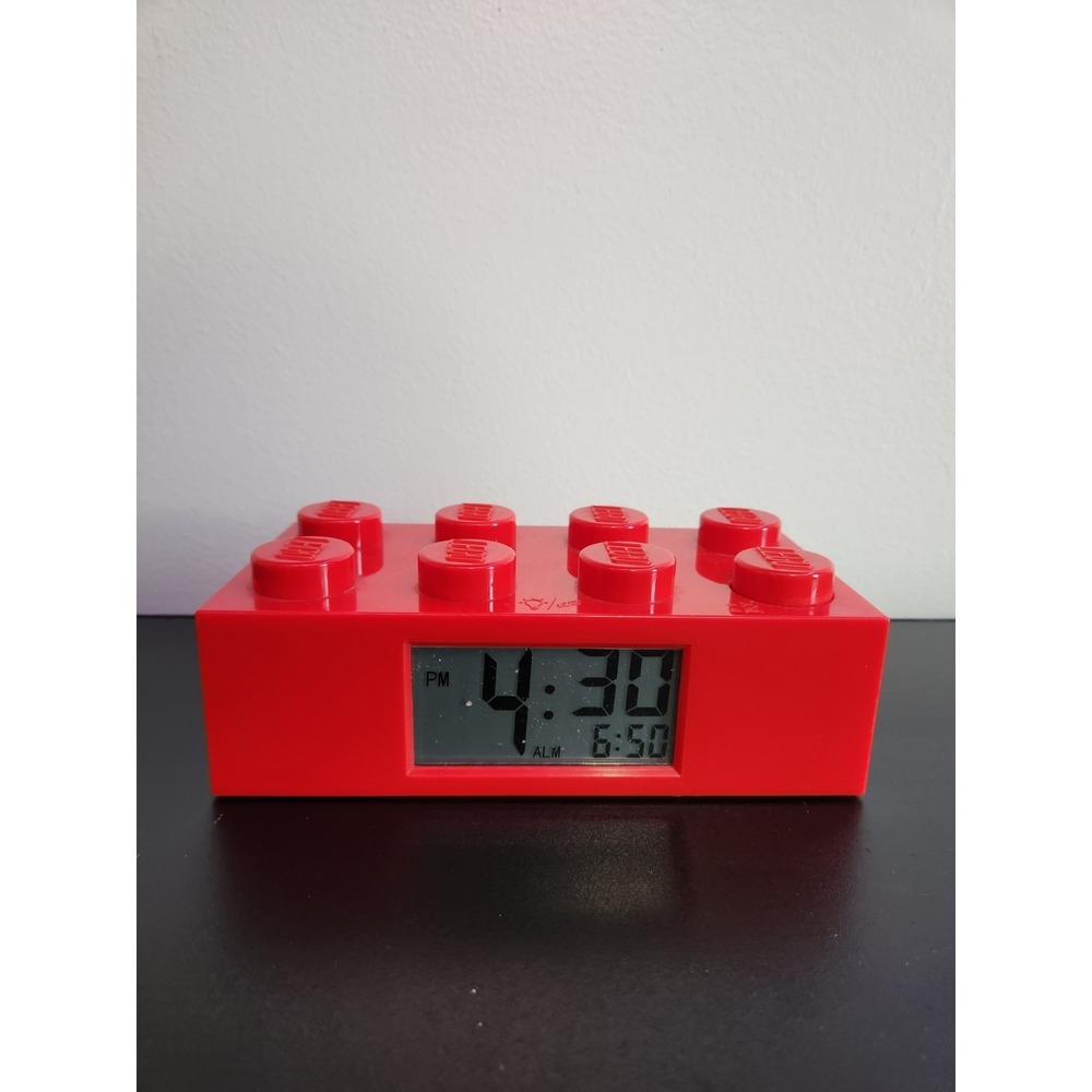 Pre Owned LEGO Block Alarm Clock.  Red.  7.5" L x 3.75" W x 3" H